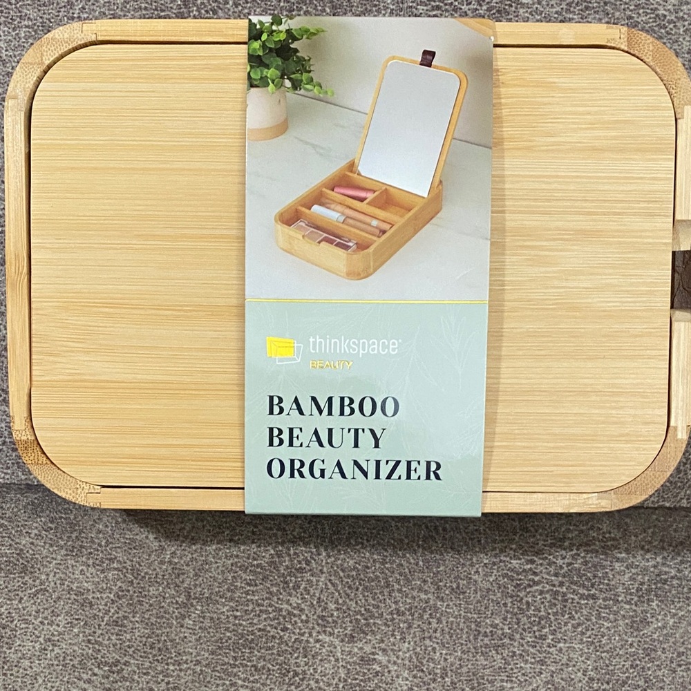 Bamboo Makeup Organizer in Natural Bamboo
